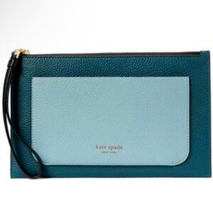 Kate Spade Ava Color Block Wristlet NWT Artesian Green